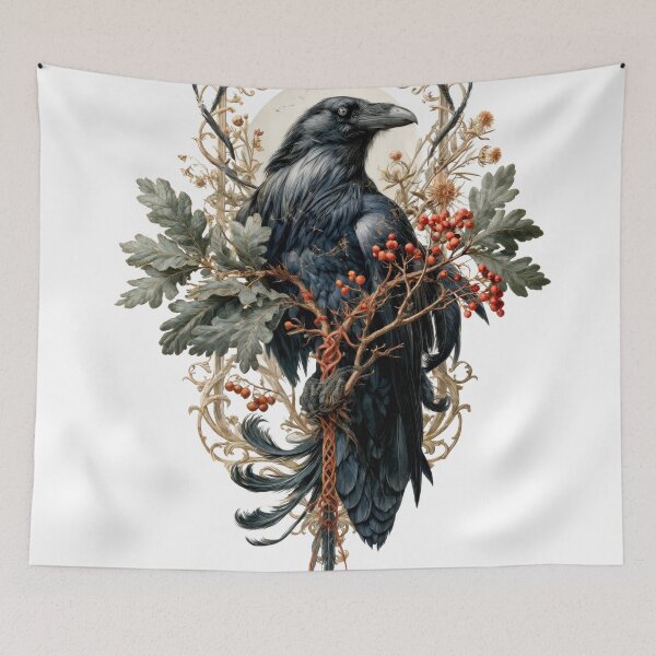 Item preview, T-Shirt - Sticker - Raven Among Baroque Branches designed and sold by ForeverPrintsOK.
