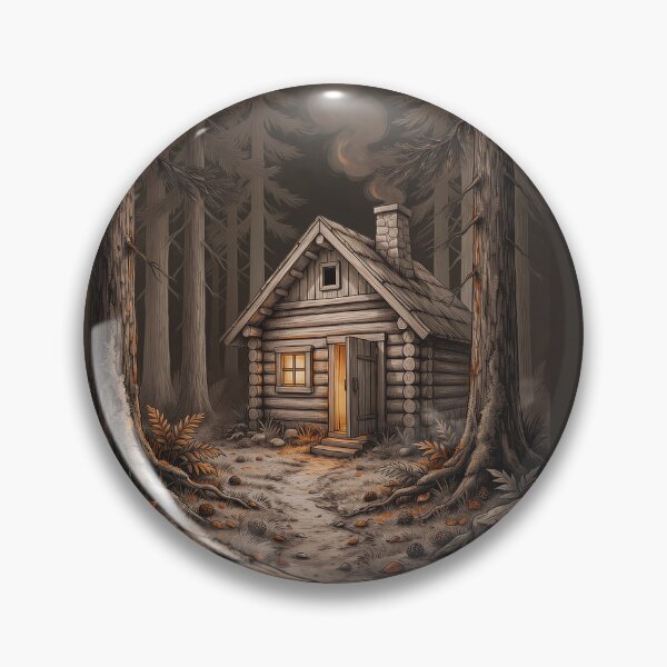 Item preview, Cozy Woodland Log Cabin | Rustic Forest Retreat | Cabincore Nature Illustration designed and sold by PatsiRose.