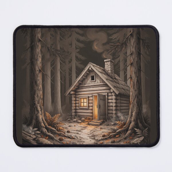 Item preview, Cozy Woodland Log Cabin | Rustic Forest Retreat | Cabincore Nature Illustration designed and sold by PatsiRose.