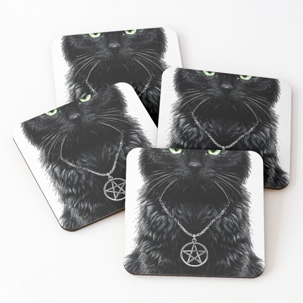 Item preview, Black Cat Pentacle Necklace Icon designed and sold by IllumeInk.