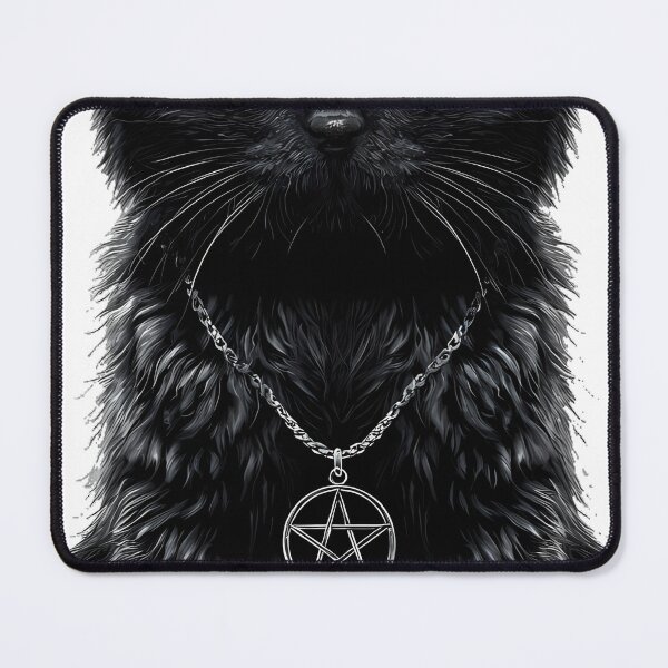 Aperçu de l'œuvre Icône du collier pentacle chat noir créée et vendue par IllumeInk.