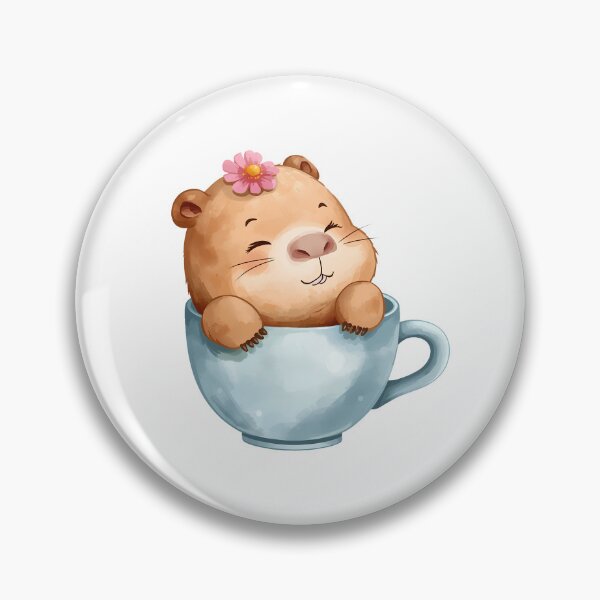 Item preview, Cute Capybara Relaxing in Coffee Cup Kawaii Animal Watercolor T-Shirt designed and sold by Kavya Art.