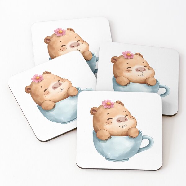 Item preview, Cute Capybara Relaxing in Coffee Cup Kawaii Animal Watercolor T-Shirt designed and sold by Kavya Art.