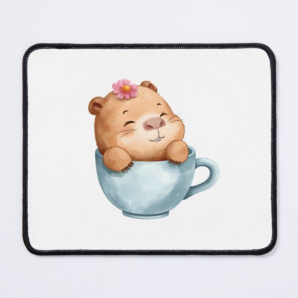 Item preview, Cute Capybara Relaxing in Coffee Cup Kawaii Animal Watercolor T-Shirt designed and sold by Kavya Art.