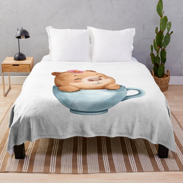 Item preview, Cute Capybara Relaxing in Coffee Cup Kawaii Animal Watercolor T-Shirt designed and sold by Kavya Art.