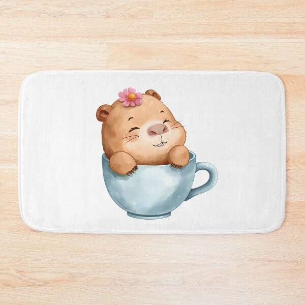 Item preview, Cute Capybara Relaxing in Coffee Cup Kawaii Animal Watercolor T-Shirt designed and sold by Kavya Art.