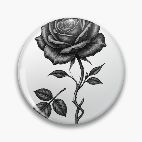 Item preview, Detailed Black Rose Gothic Tattoo Illustration designed and sold by kacperwiertarka.