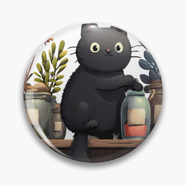 Item preview, Black Cat Apothecary Shelf Icon designed and sold by IllumeInk.