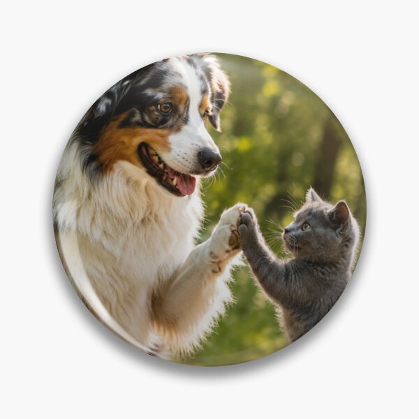 Item preview, Australian Shepherd and Kitten High Five designed and sold by BagFactoryUK.