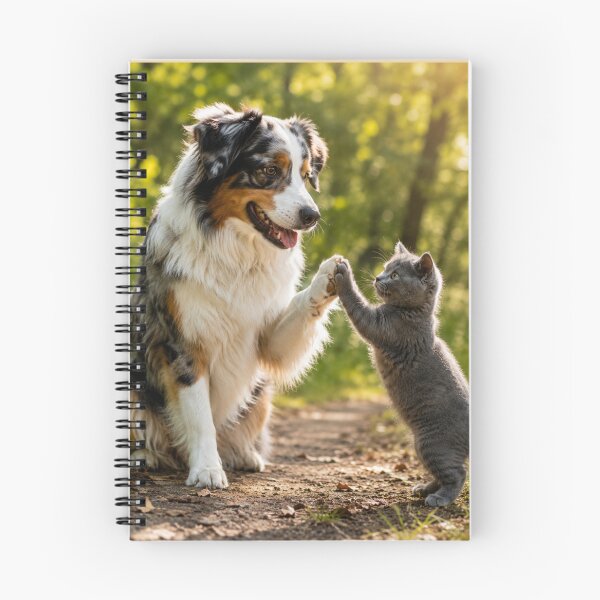Item preview, Australian Shepherd and Kitten High Five designed and sold by BagFactoryUK.