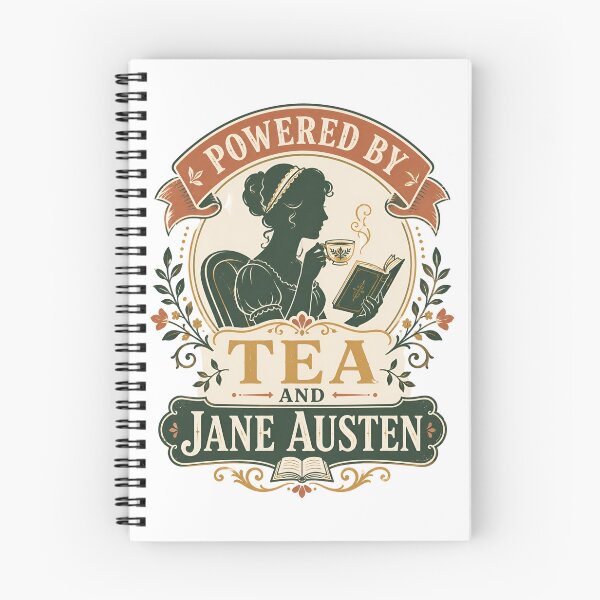 Item preview, Powered By Tea And Jane Austen Pride and Prejudice Floral Badge designed and sold by Fenay Designs.