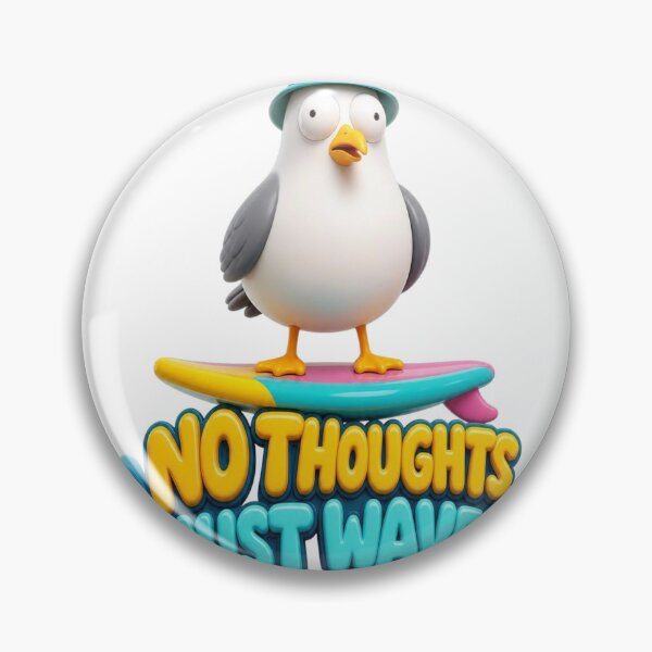 Item preview, Cute 3D Seagull Surfboard Waves Sticker designed and sold by mo-carnival.