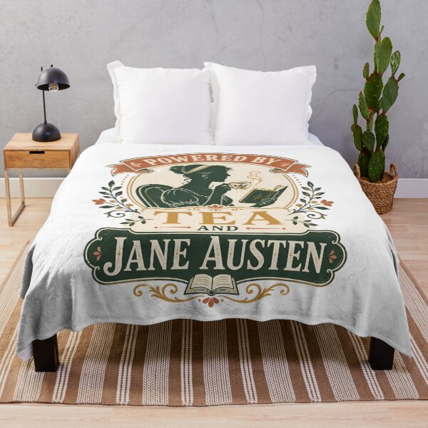 Item preview, Powered By Tea And Jane Austen Pride and Prejudice Floral Badge designed and sold by Fenay Designs.