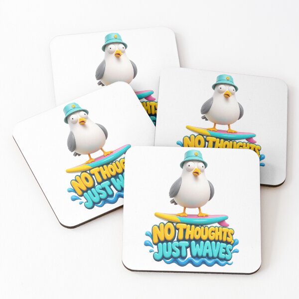 Item preview, Cute 3D Seagull Surfboard Waves Sticker designed and sold by mo-carnival.