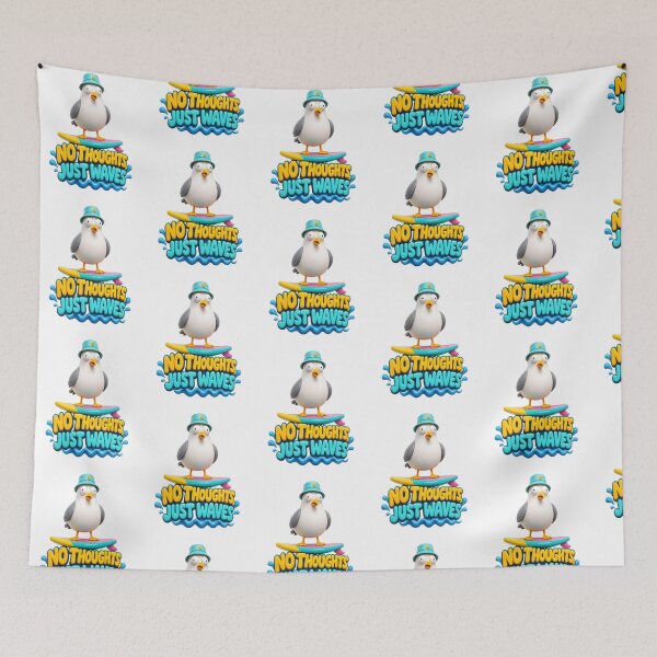 Item preview, Cute 3D Seagull Surfboard Waves Sticker designed and sold by mo-carnival.