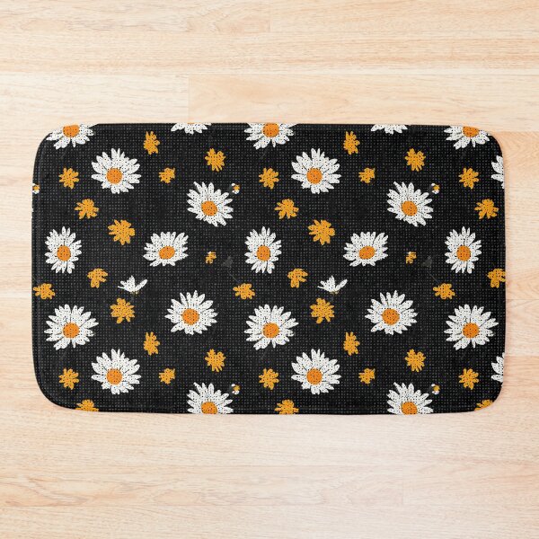 Item preview, Graphic White Daisies On Black Background Pattern designed and sold by igraphixart.