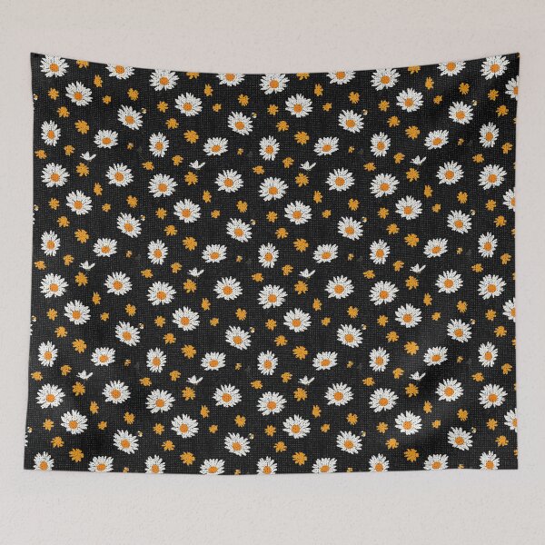 Item preview, Graphic White Daisies On Black Background Pattern designed and sold by igraphixart.