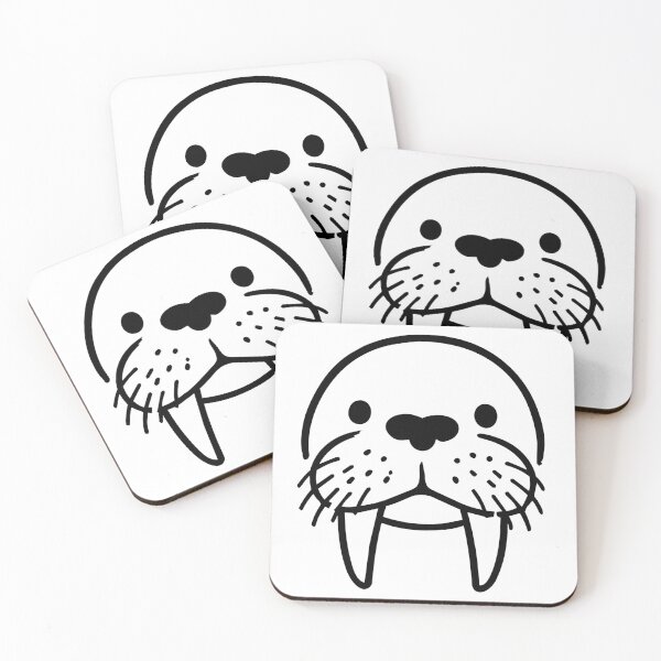 Item preview, Kawaii Walrus Face — Cute Ocean Animal Line Art Tee designed and sold by medicalkinoko.