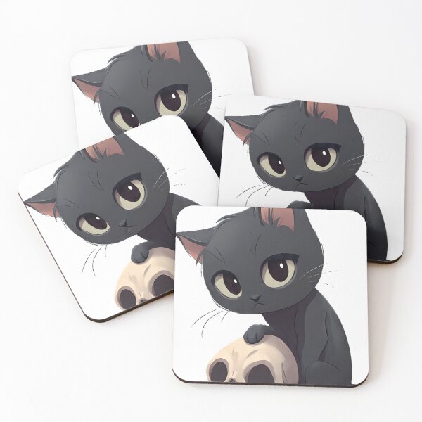 Item preview, Black Cat and Skull Icon designed and sold by IllumeInk.