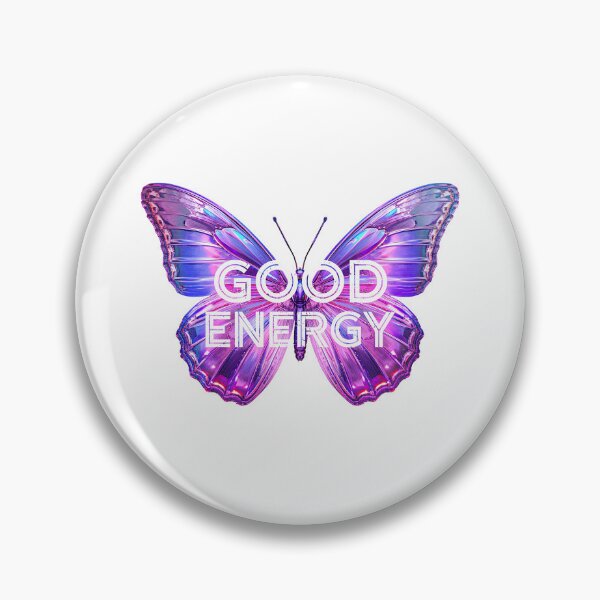 Item preview, Good Energy Holographic Butterfly Positive Vibes Graphic T-Shirt designed and sold by Kavya Art.