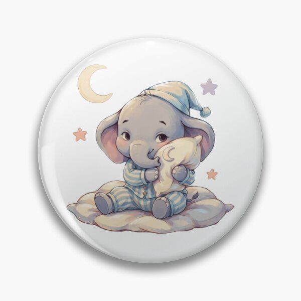 Item preview, An Adorable Baby Elephant - Pastel Blue Bedtime designed and sold by DigitfanStudio.