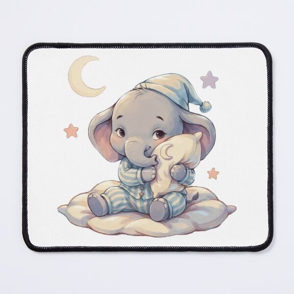 Item preview, An Adorable Baby Elephant - Pastel Blue Bedtime designed and sold by DigitfanStudio.