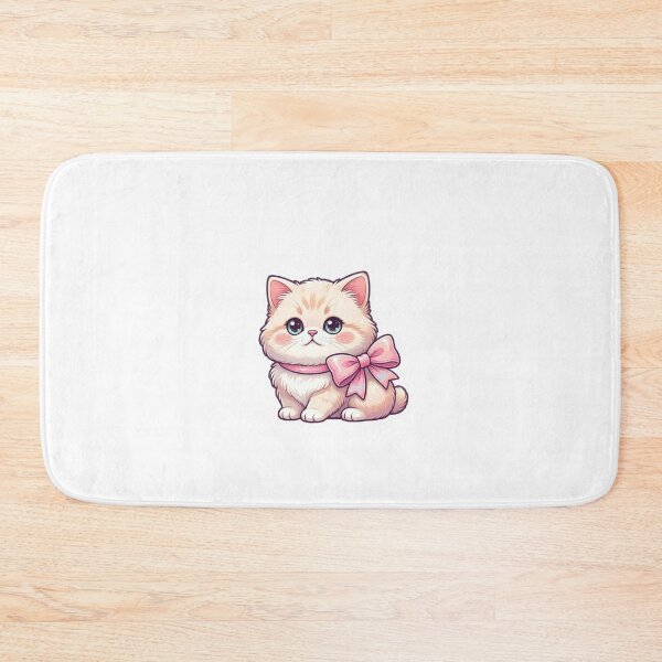 Item preview, Cute Kawaii Kitten Sticker with Pink Bow – Adorable Chibi Cat, Pastel Kitty Vinyl Decal for Cat Lovers designed and sold by Pandey14.
