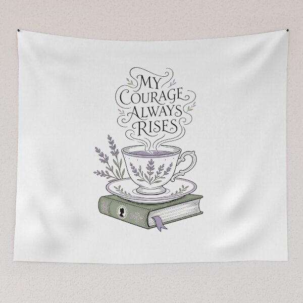 Item preview, My Courage Always Rises Pride and Prejudice Teacup Art designed and sold by Fenay Designs.