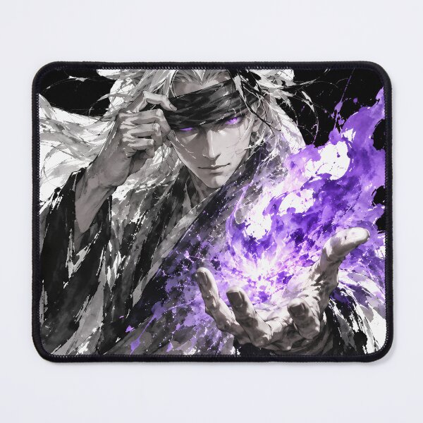 Item preview, Blindfolded Sorcerer Violet Energy Splash Ink Illustration designed and sold by MouradStudio.
