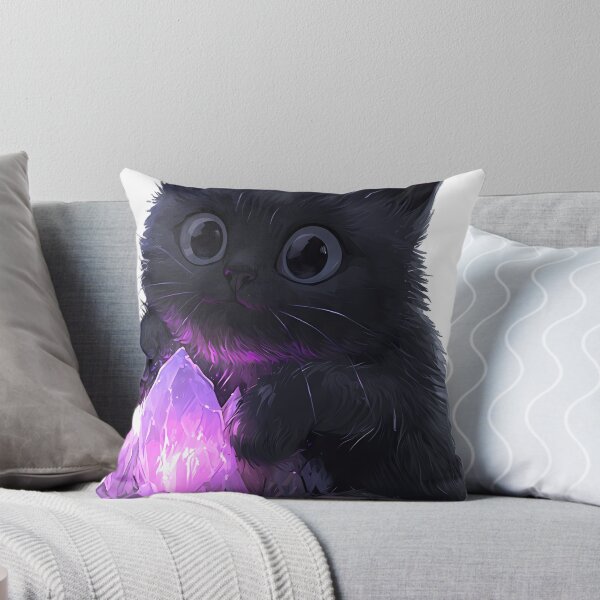 Item preview, Black Cat Amethyst Crystal Icon designed and sold by IllumeInk.