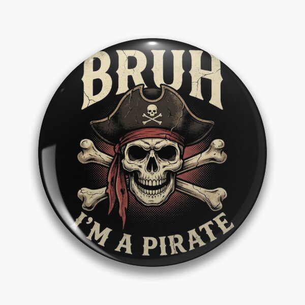 Item preview, Bruh Im A Pirate Funny Halloween Skull Shirt designed and sold by TeNovaStudio.