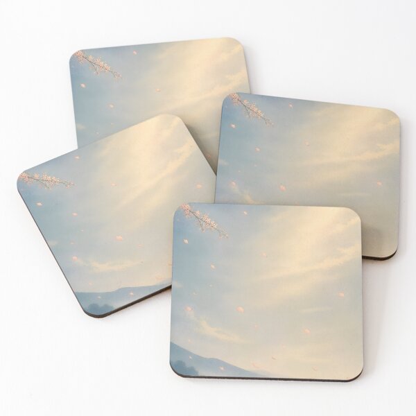 Item preview, Cherry Blossom Petals in the Spring Sky – Japanese Sakura Landscape, Soft Golden Light, Ukiyo-e Inspired Wall Art designed and sold by Tomoyo Art.