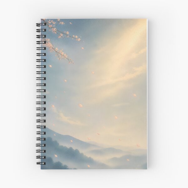 Item preview, Cherry Blossom Petals in the Spring Sky – Japanese Sakura Landscape, Soft Golden Light, Ukiyo-e Inspired Wall Art designed and sold by Tomoyo Art.