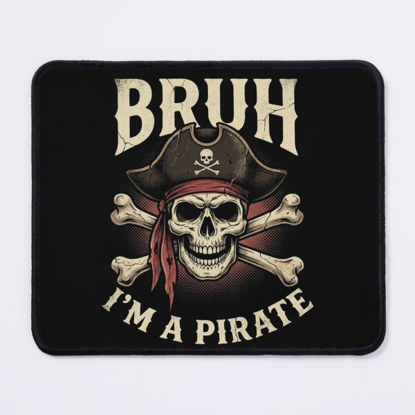 Item preview, Bruh Im A Pirate Funny Halloween Skull Shirt designed and sold by TeNovaStudio ⭐⭐⭐⭐⭐.