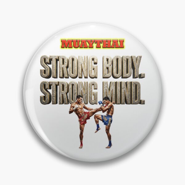 Item preview, Strong Body Strong Mind Muay Thai Fighter - Vintage Typography T-Shirt designed and sold by Ponsak.