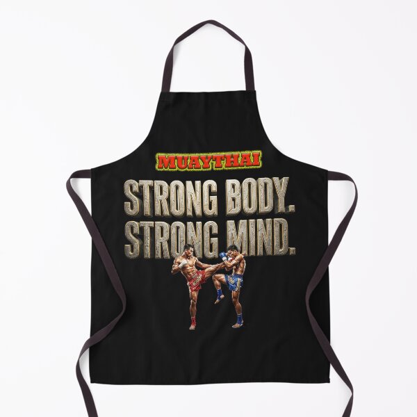 Item preview, Strong Body Strong Mind Muay Thai Fighter - Vintage Typography T-Shirt designed and sold by Ponsak.