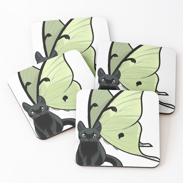 Item preview, Black Cat Moon Moth Icon designed and sold by IllumeInk.