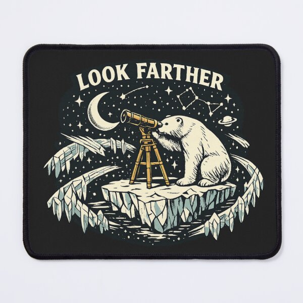 Item preview, Look Farther – Polar Bear Stargazing Fantasy Artwork designed and sold by Dogandesighn.