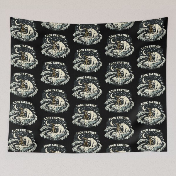 Item preview, Look Farther – Polar Bear Stargazing Fantasy Artwork designed and sold by Dogandesighn.