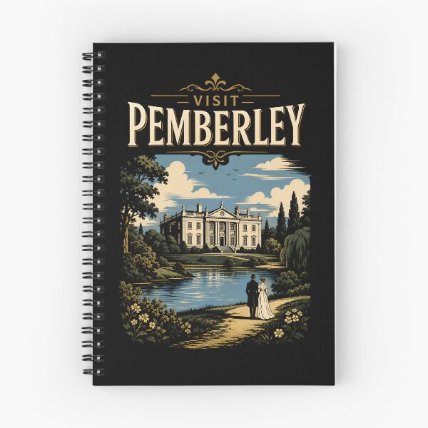 Item preview, Visit Pemberley Pride and Prejudice Vintage Travel Poster designed and sold by Fenay Designs.