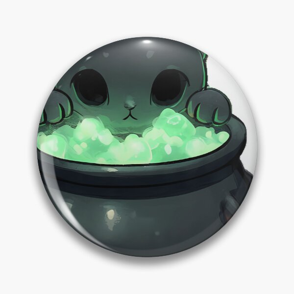 Item preview, Black Cat Bubbling Cauldron Icon designed and sold by IllumeInk.