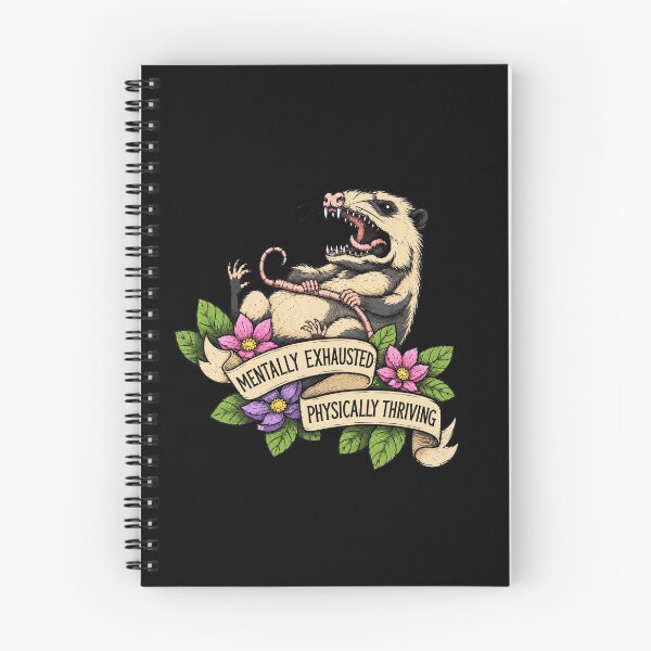 Item preview, Mentally Exhausted Physically Thriving | Angry Opossum | Vintage Tattoo Style | Dark Humor designed and sold by ValentinaHramov.