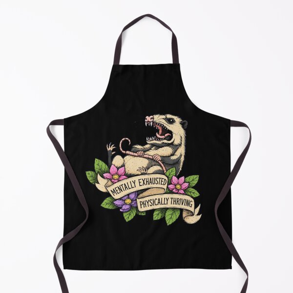 Item preview, Mentally Exhausted Physically Thriving | Angry Opossum | Vintage Tattoo Style | Dark Humor designed and sold by ValentinaHramov.