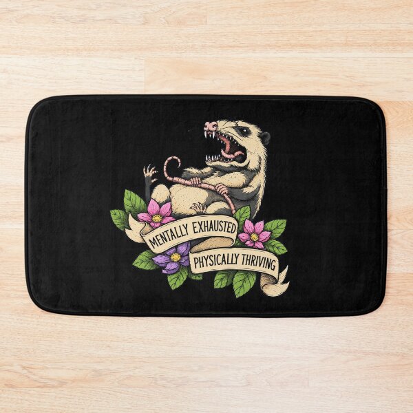 Item preview, Mentally Exhausted Physically Thriving | Angry Opossum | Vintage Tattoo Style | Dark Humor designed and sold by ValentinaHramov.