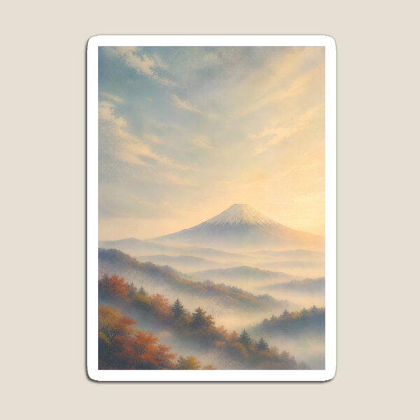 Item preview, Mount Fuji Sunrise Landscape – Japanese Ukiyo-e Inspired Mountain Wall Art with Autumn Mist designed and sold by Tomoyo Art.