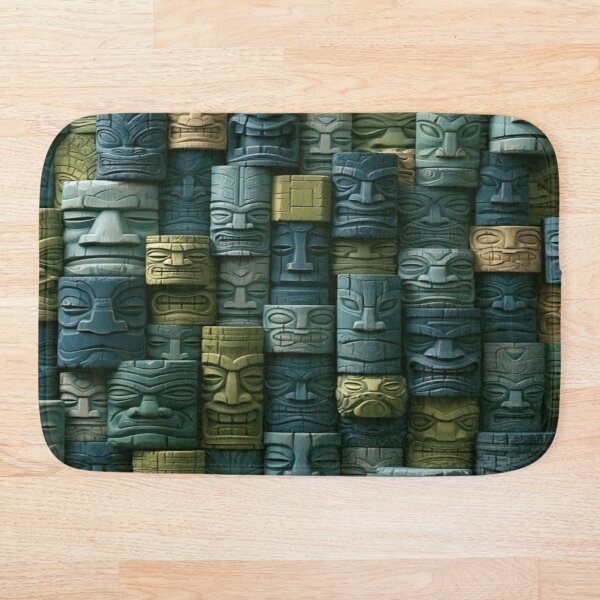 Artikelvorschau, 3D-Tiki-Maskenwand – Antikes und mystisches Stammesmotiv (Stein und Holz) entworfen und verkauft von RAYBIL.