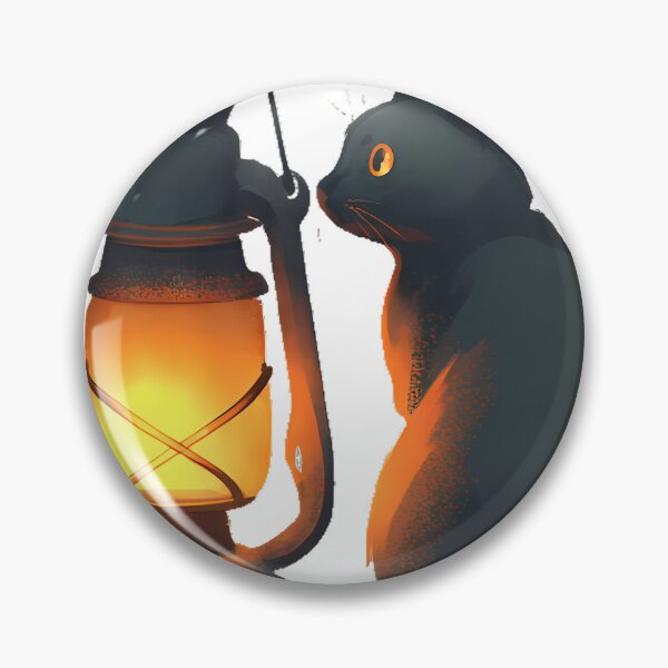 Item preview, Black Cat with Lantern Icon designed and sold by IllumeInk.