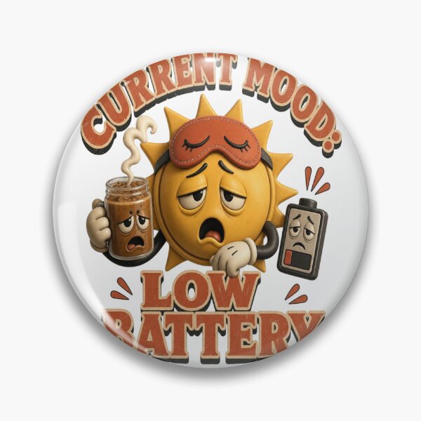 Item preview, Retro Sun Low Battery Coffee Sticker designed and sold by mo-carnival.