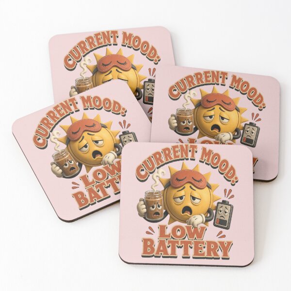 Item preview, Retro Sun Low Battery Coffee Sticker designed and sold by mo-carnival.
