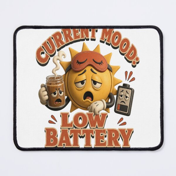 Item preview, Retro Sun Low Battery Coffee Sticker designed and sold by mo-carnival.